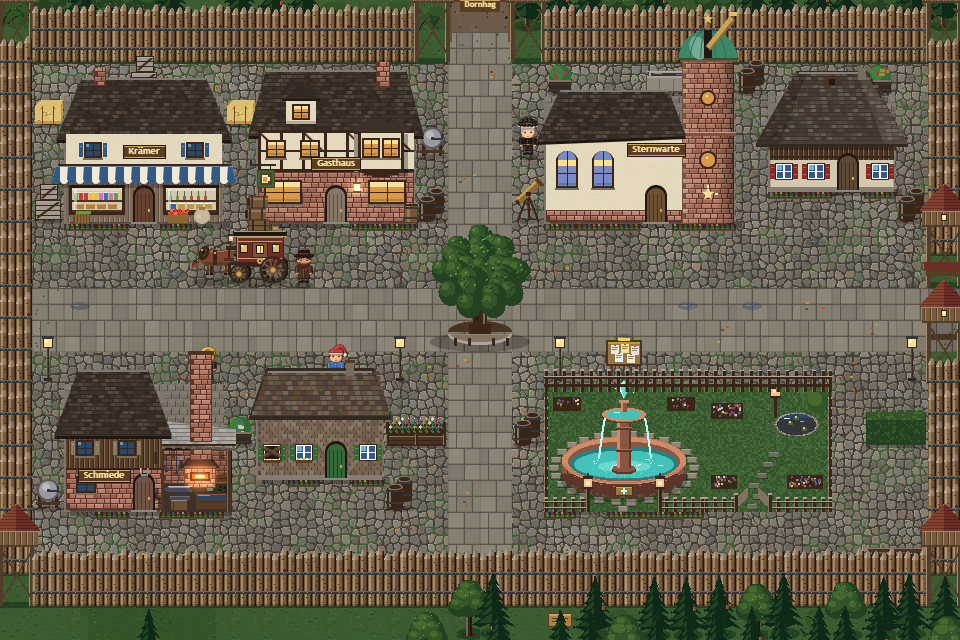 A village in the Gloamwood with Black Forest farmhouses under huge hipped roofs
