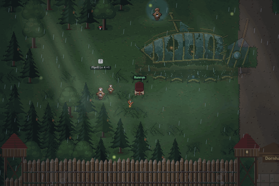A Keeper with her companion in the wild, surrounded by wild Starborn